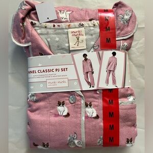 NEW Munki munki Pink Cat Print Pajama Set TAYLOR SWIFT CATS